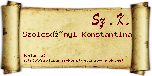 Szolcsányi Konstantina névjegykártya